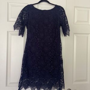 Anthropologie Navy Blue Dress